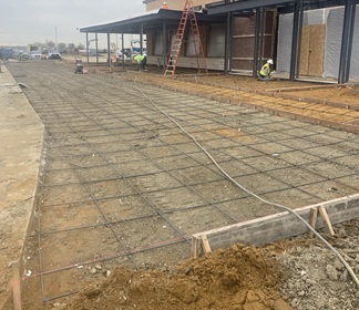 Commercial slab and foundation concrete work