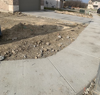 Concrete sidewalk and walkway installation