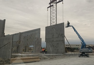 Tilt-wall concrete construction project